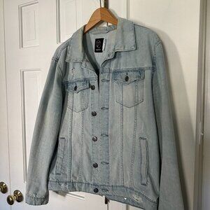 Denim Jacket, Light Blue / Acid Wash, Distressed Features